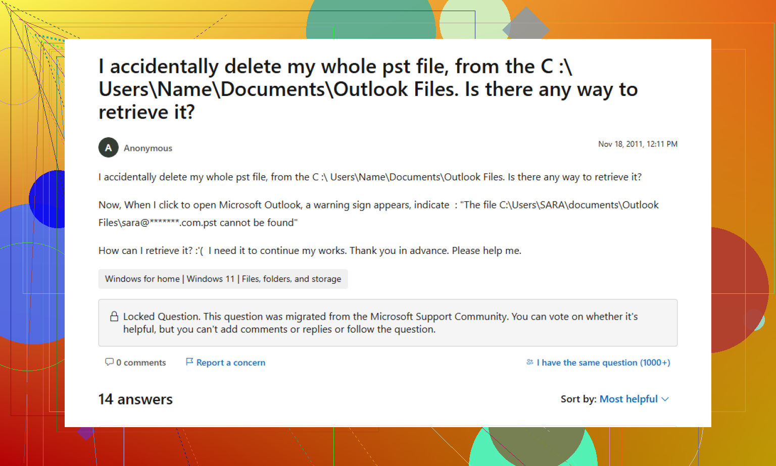 Comment récupérer un fichier PST supprimé de Documents
