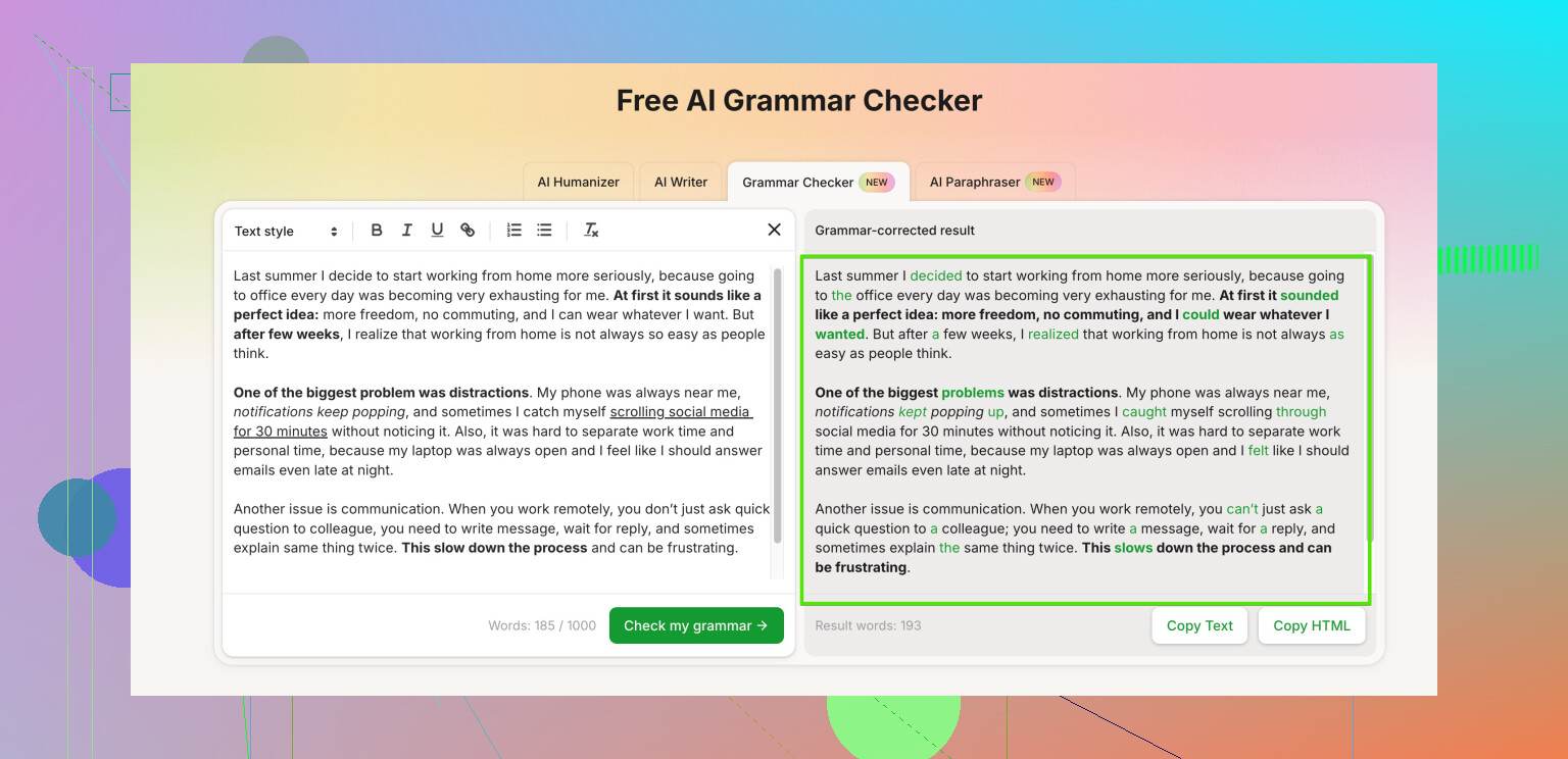 Where can I find a reliable online grammar check for free?